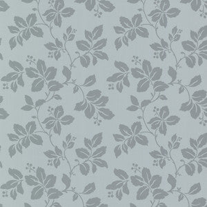 Phoebe Blue Rose Leaf Wallpaper by Beacon House