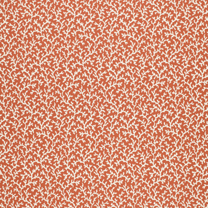 Biscay Coral 3442000 by Schumacher Designer Fabric CHROMA COTTON 50% POLYESTER 50% CHILE WYZENBEEK 30,000 </p><p>Repeat: Horizontal: 6 3/4" (17CM) and Vertical: 13" (33CM) 54 - Swanky Fabrics -