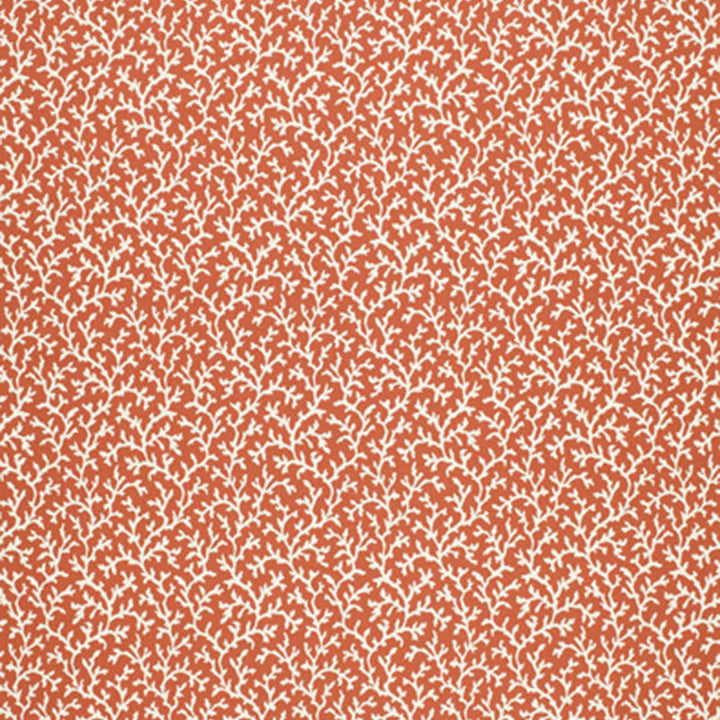 Biscay Coral 3442000 by Schumacher Designer Fabric CHROMA COTTON 50% POLYESTER 50% CHILE WYZENBEEK 30,000 </p><p>Repeat: Horizontal: 6 3/4" (17CM) and Vertical: 13" (33CM) 54 - Swanky Fabrics -