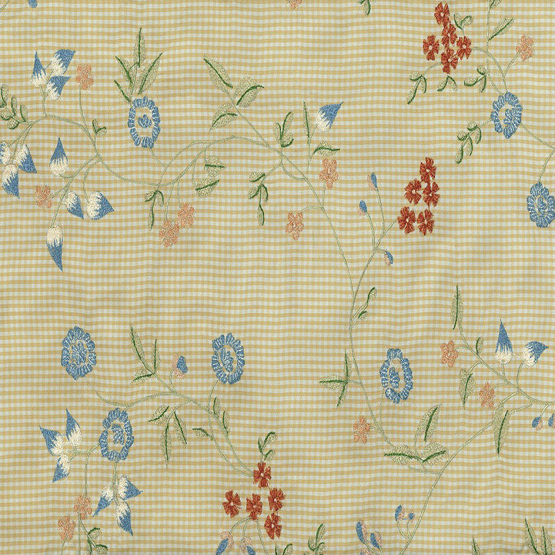 Elliston Floral Embroidery Sun Porch 3446001 by Schumacher Fabric KEMPTON HOUSE S06 See Sample CHINA LIGHT DUTY </p><p>Repeat: Horizontal: 26 1/2" (67CM) and Vertical: 24 1/2" (62CM) 53" WIDE (135CM) - Fabric Carolina -