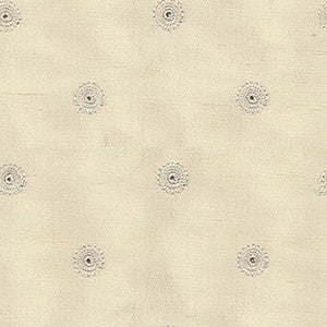 Lucille Dot Embroidery Ivory 3448000 by Schumacher Fabric