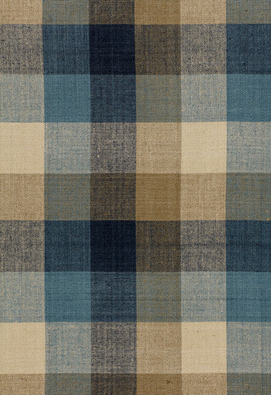 Graylyn Plaid Indigo 3452002 by Schumacher Fabric Chroma 100% Silk - Horizontal: 13 and Vertical: 12.5 54 - Fabric Carolina -