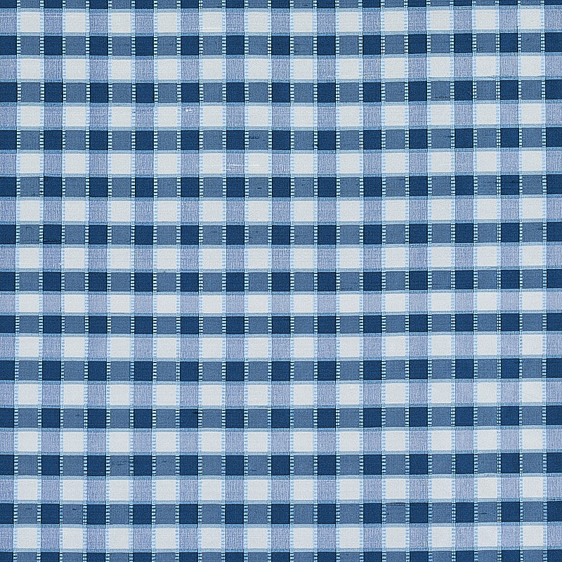 Ingrid Silk Check Blue 3453004 by Schumacher Fabric RHAPSODY IN BLUE SILK 100% INDIA </p><p>Repeat: Horizontal: 1" (3CM) and Vertical: 1" (3CM) 54 - Fabric Carolina -