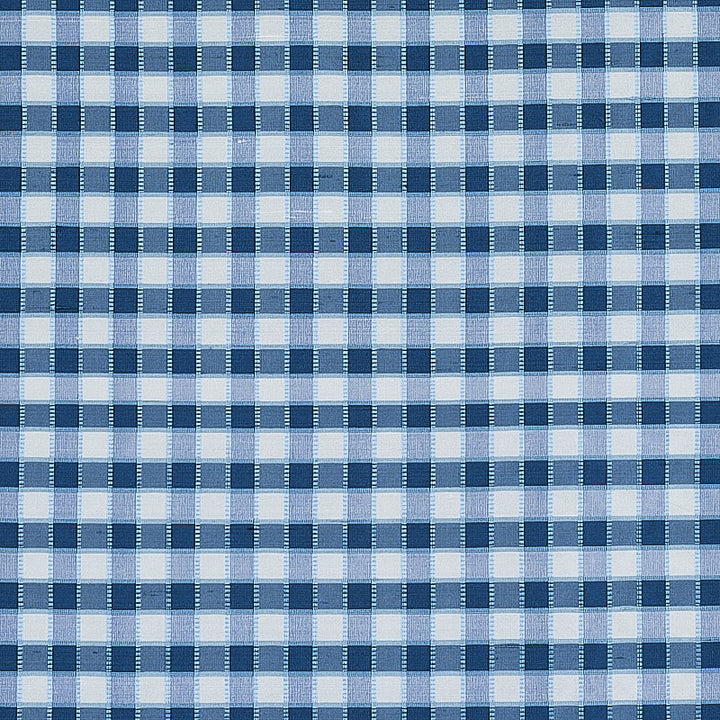 Ingrid Silk Check Blue 3453004 by Schumacher Fabric RHAPSODY IN BLUE SILK 100% INDIA </p><p>Repeat: Horizontal: 1" (3CM) and Vertical: 1" (3CM) 54 - Fabric Carolina -