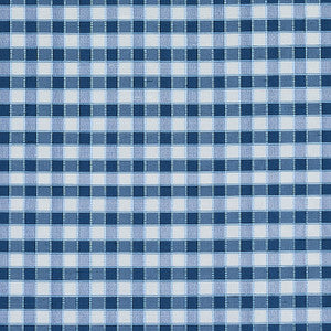 Ingrid Silk Check Blue 3453004 by Schumacher Fabric