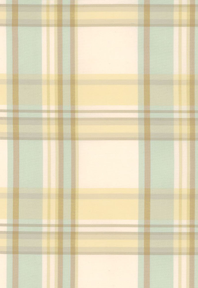 Birmingham Silk Plaid Wheat 3457000 by Schumacher Fabric Chroma 100% Silk Wyzenbeek 5,000 Horizontal: 4.375 and Vertical: 4.375 54 - Fabric Carolina -