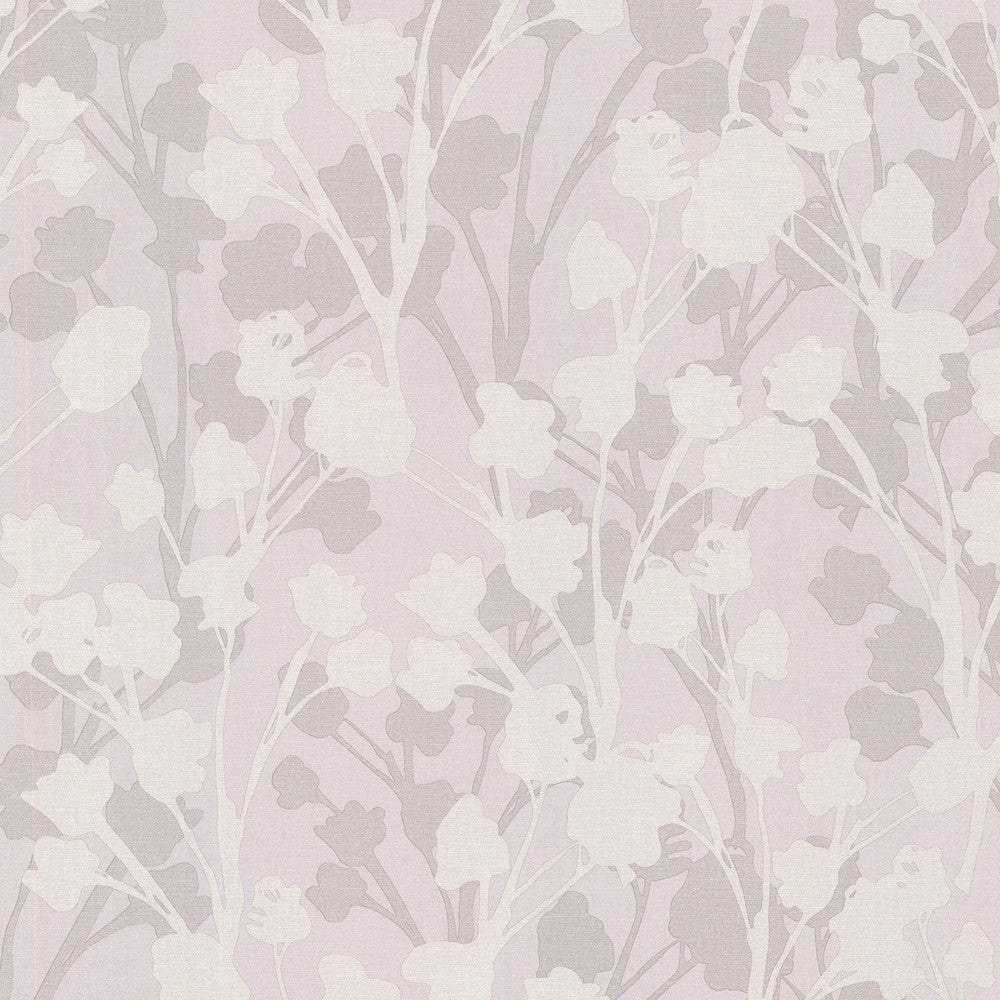 Lawson Purple Botanical Silhouette Wallpaper by Brewster Kitchen & Bath Resource III Covers about 56.4 square feet 20.5-in by 33-ft long roll Prepasted 21 - Fabric Carolina -