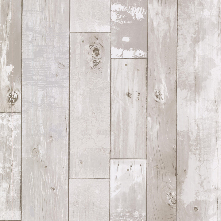 Heim White Distressed Wood Panel Wallpaper by Brewster Kitchen & Bath Resource III Covers about 56.4 square feet 20.5-in by 33-ft long roll Unpasted 21 - Fabric Carolina -