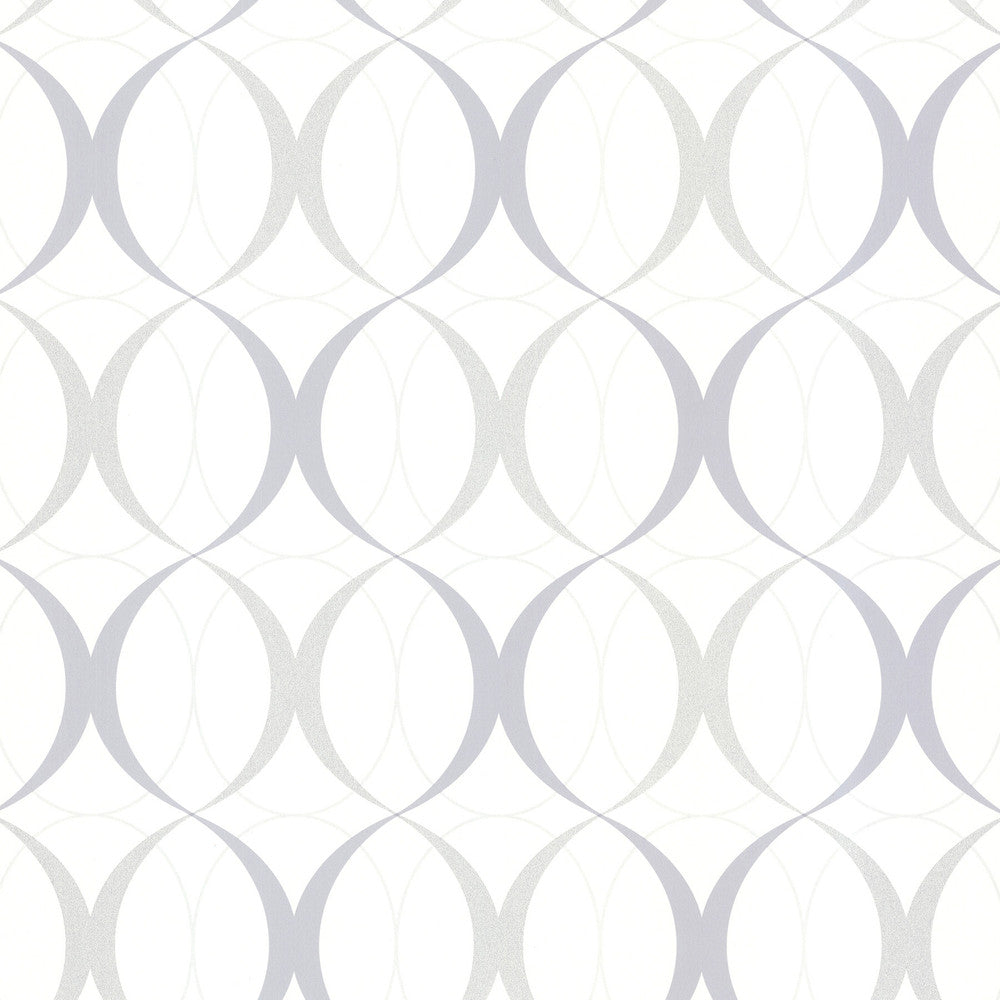 Rosten Grey Retro Orb Wallpaper by Brewster Kitchen & Bath Resource III Covers about 56.4 square feet 20.5-in by 33-ft long roll Unpasted 10.4 - Fabric Carolina -