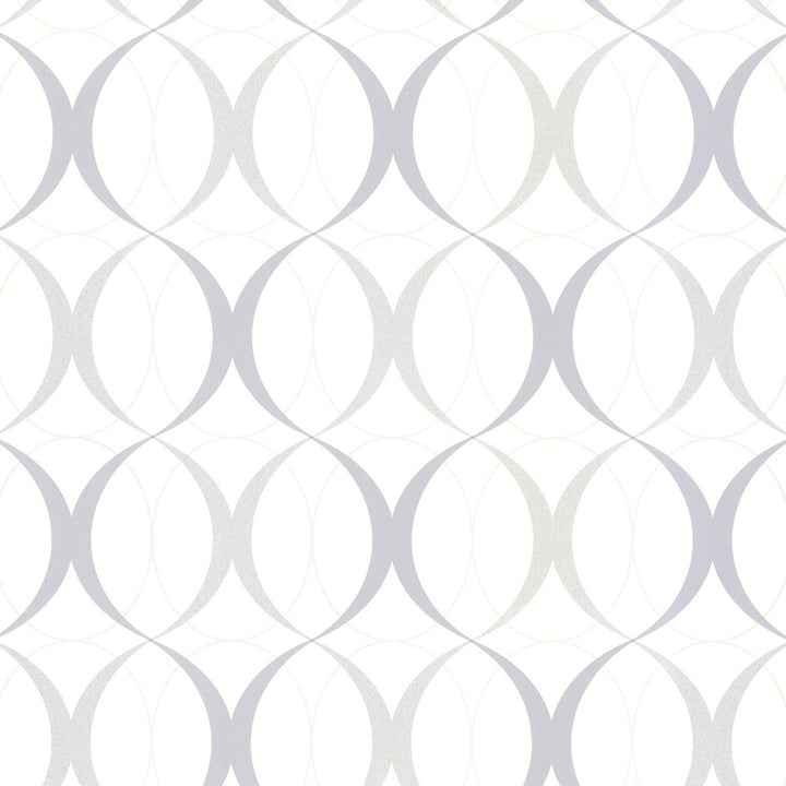 Rosten Grey Retro Orb Wallpaper by Brewster Kitchen & Bath Resource III Covers about 56.4 square feet 20.5-in by 33-ft long roll Unpasted 10.4 - Fabric Carolina -