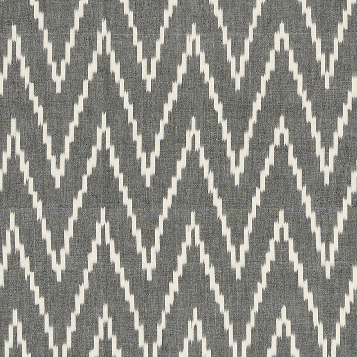 Kasari Ikat Graphite 3470003 by Schumacher Fabric CHROMA SP14 See Sample INDIA MEDIUM DUTY </p><p>Repeat: Horizontal: 4 1/2" (11CM) and Vertical: 4 7/8" (12CM) 52" WIDE (132 CM) - Fabric Carolina -