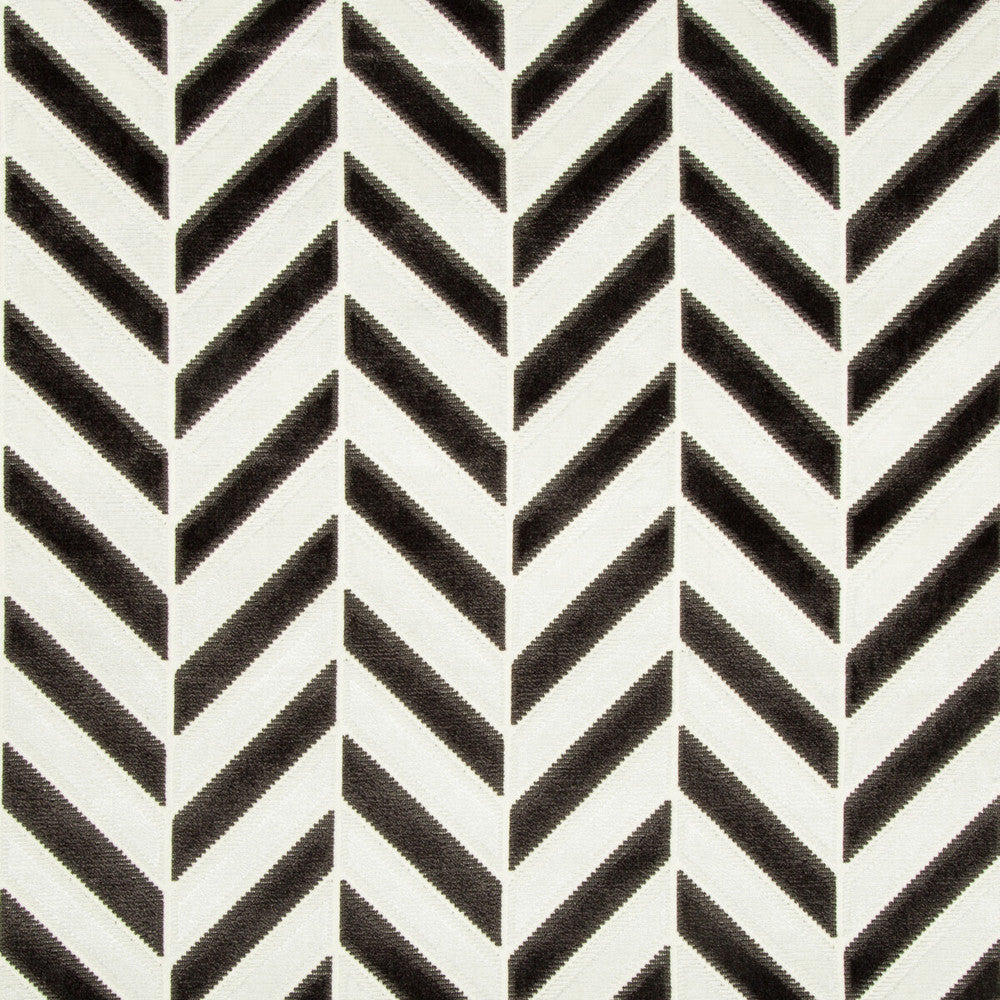 Pinnacle Velvet Ivory/Noir by Kravet Couture Designer Fabric ARTISAN VELVETS VISCOSE - 58%;COTTON - 42% India HEAVY Horizontal: 4.49 and Vertical: 1.85 54 - Swanky Fabrics -
