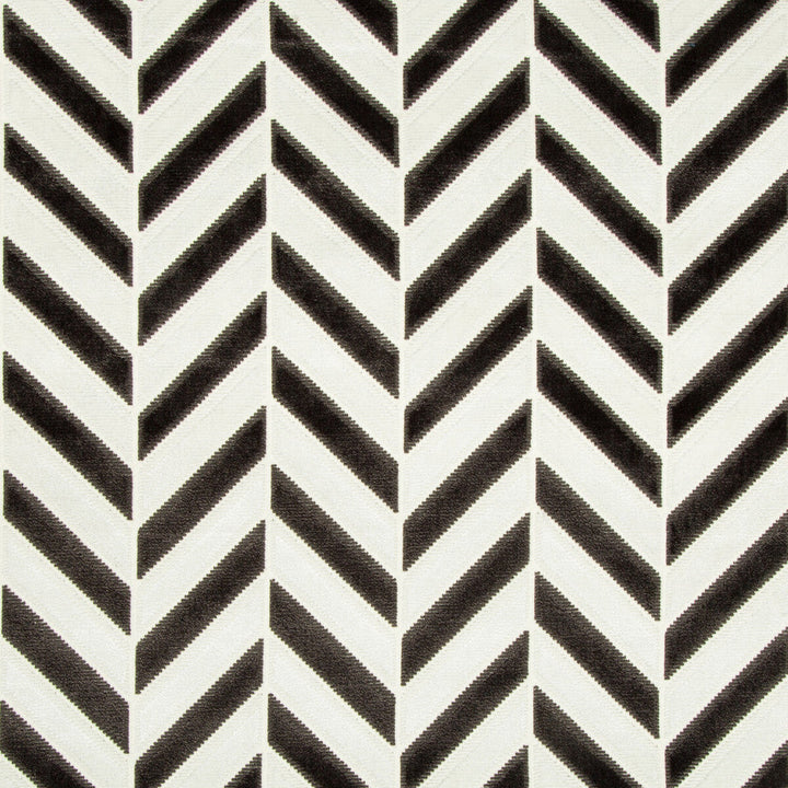 Pinnacle Velvet Ivory/Noir by Kravet Couture Designer Fabric ARTISAN VELVETS VISCOSE - 58%;COTTON - 42% India HEAVY Horizontal: 4.49 and Vertical: 1.85 54 - Swanky Fabrics -