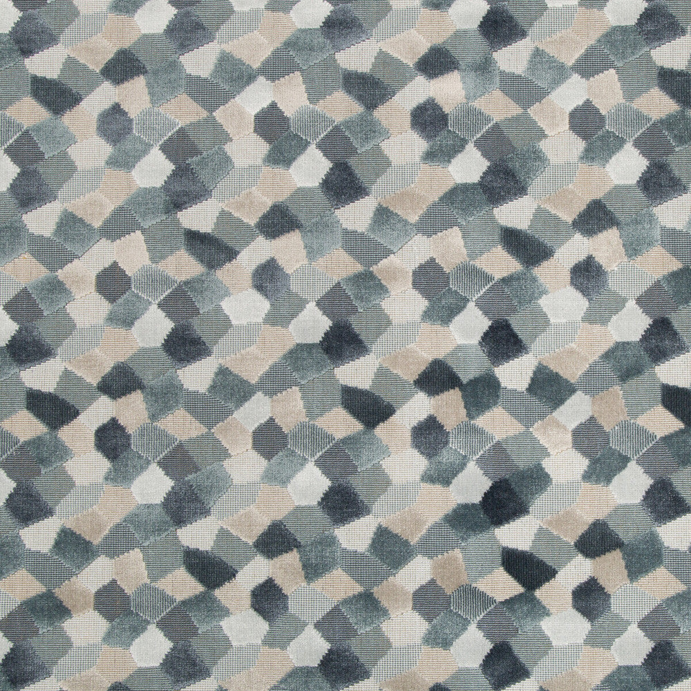 Modern Mosaic Harbor by Kravet Couture Fabric ARTISAN VELVETS VISCOSE - 81%;COTTON - 10%;POLYESTER - 9% Belgium HEAVY Horizontal: 9 and Vertical: 9 53.5 - Fabric Carolina -