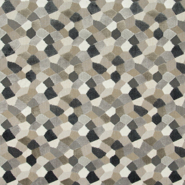 Modern Mosaic Silver by Kravet Couture Fabric ARTISAN VELVETS VISCOSE - 81%;COTTON - 10%;POLYESTER - 9% Belgium HEAVY Horizontal: 9 and Vertical: 9 53.5 - Fabric Carolina -