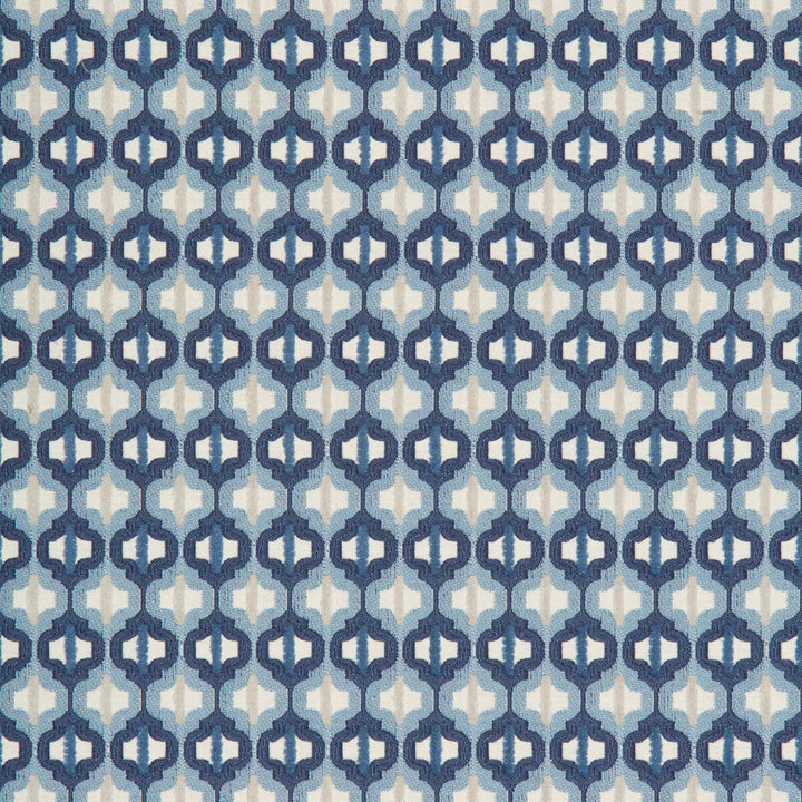Turned Out Tile Marine by Kravet Couture Designer Fabric DAVID PHOENIX WELL-SUITED COTTON - 50%;POLYESTER - 35%;VISCOSE - 15% India MEDIUM Horizontal: 1.25 and Vertical: 55 - Swanky Fabrics -
