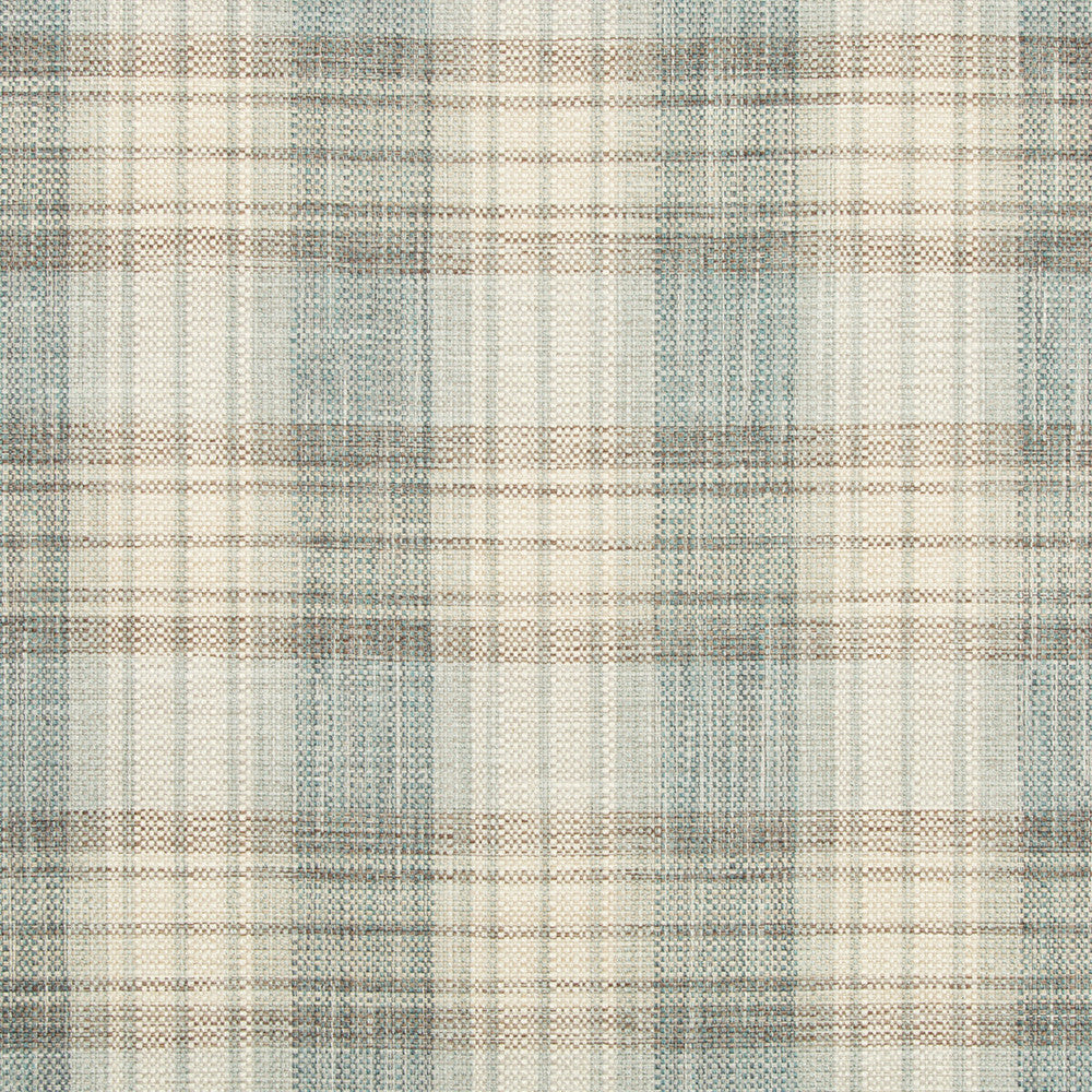 Stasia Plaid Ciel by Kravet Design Fabric - POLYESTER - 69%;COTTON - 15%;LINEN - 8%;RAYON - 8% India HEAVY Horizontal: 6.5 and Vertical: 7.38 52 - Fabric Carolina -