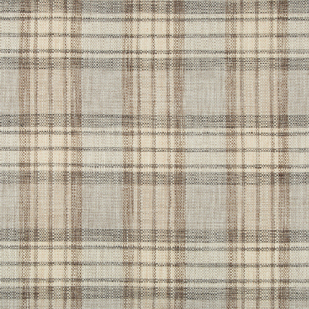 Stasia Plaid Cafe by Kravet Design Fabric POLYESTER - 69%;COTTON - 15%;LINEN - 8%;RAYON - 8% India HEAVY Horizontal: 6.5 and Vertical: 7.38 52 - Fabric Carolina -