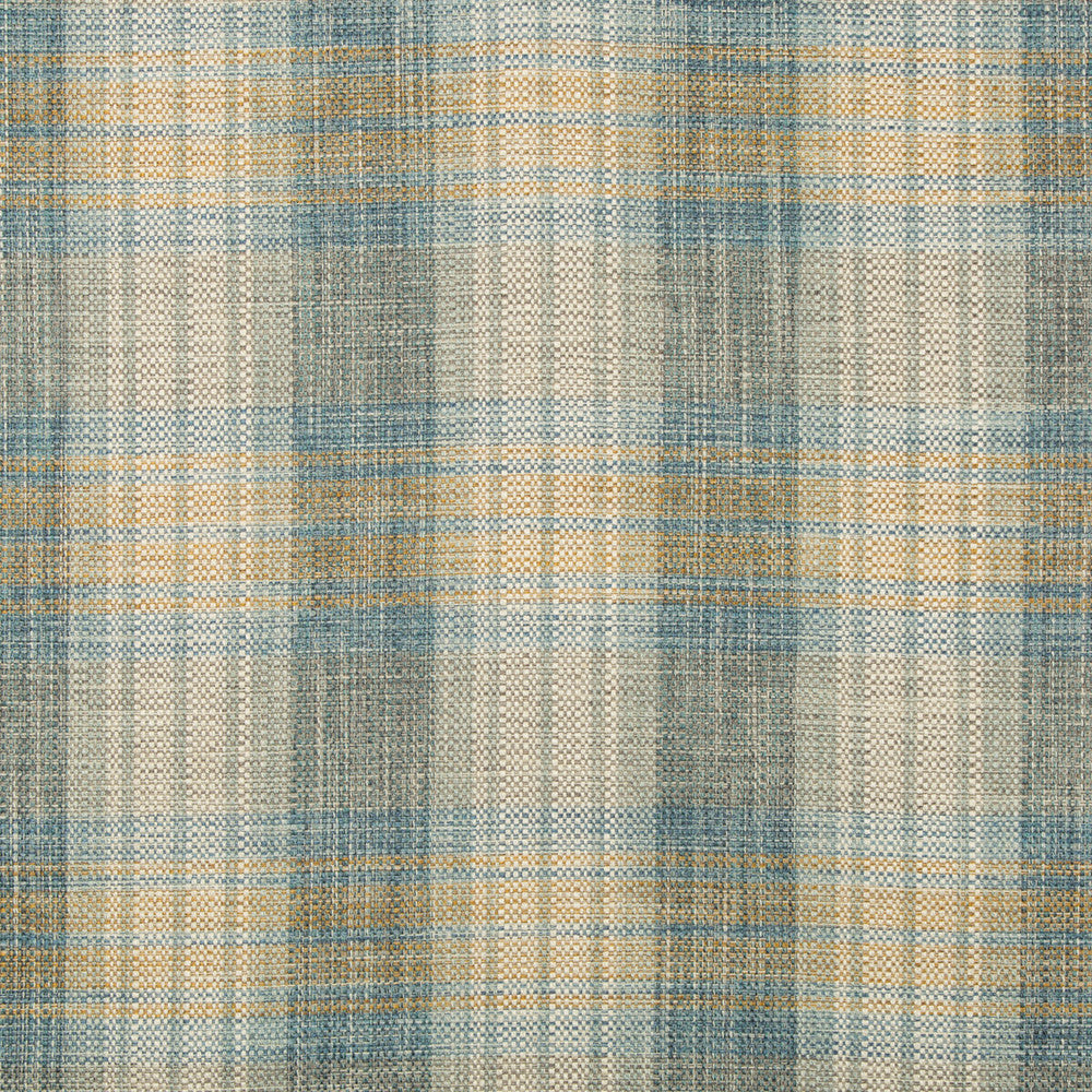 Stasia Plaid Delft by Kravet Design Fabric POLYESTER - 69%;COTTON - 15%;LINEN - 8%;RAYON - 8% India HEAVY Horizontal: 6.5 and Vertical: 7.38 52 - Fabric Carolina -