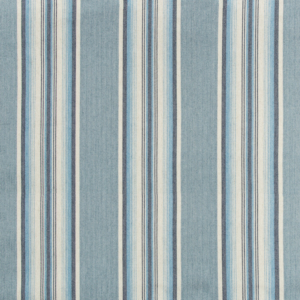 Lodeve Ticking Cornflower by Kravet Design Designer Fabric - COTTON - 42%;VISCOSE - 30%;LINEN - 24%;POLYESTER - 4% Italy HEAVY Horizontal: 9.44 and Vertical: - 55.11 - Swanky Fabrics -