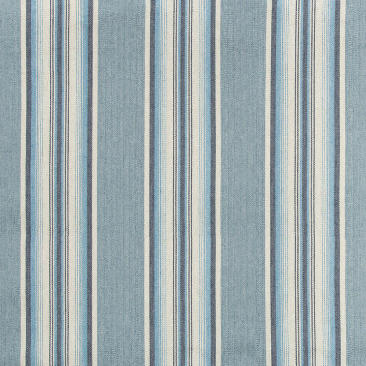 Lodeve Ticking Cornflower by Kravet Design Designer Fabric COTTON - 42%;VISCOSE - 30%;LINEN - 24%;POLYESTER - 4% Italy HEAVY Horizontal: 9.44 and Vertical: 55.11 - Swanky Fabrics -