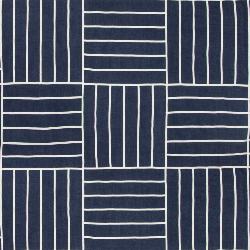 Local Grid Indigo by Kravet Design Fabric BARCLAY BUTERA SAGAMORE LINEN - 93%;POLYESTER - 7% India Horizontal: 26 and Vertical: 26 52 - Fabric Carolina -