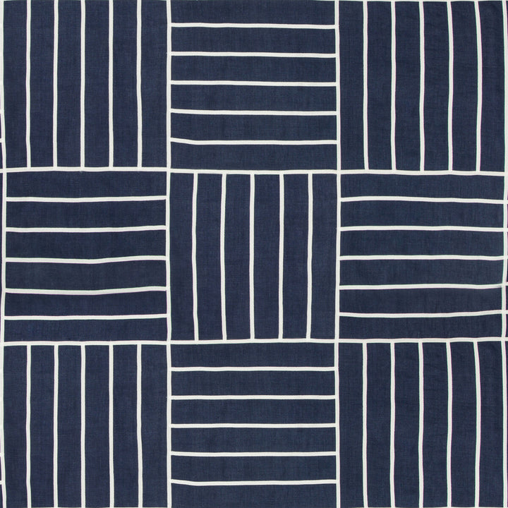Local Grid Indigo by Kravet Design Fabric BARCLAY BUTERA SAGAMORE LINEN - 93%;POLYESTER - 7% India - Horizontal: 26 and Vertical: 26 52 - Fabric Carolina -