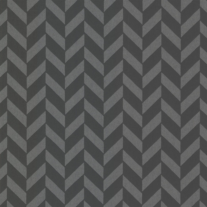 Gamma Charcoal Herringbone Wallpaper by Eijffinger Black & Light Covers about 56.4 square feet 20.5-in by 33-ft long roll Unpasted 2.32 - Fabric Carolina -