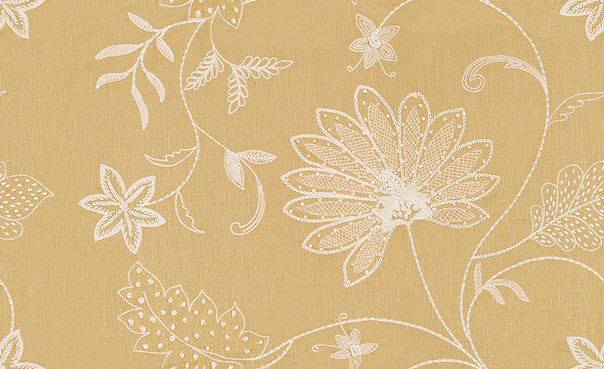 Hand Embroidery Saffron by Kravet Couture Fabric
