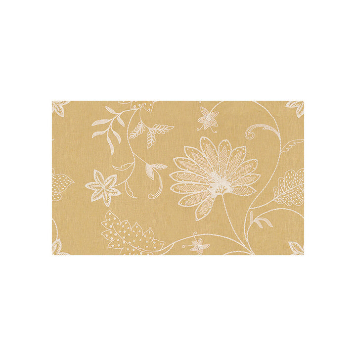 Hand Embroidery Saffron by Kravet Couture Fabric MODERN COLORS II LINEN - 100% India - Horizontal: 25.5 and Vertical: 15.5 51 - Fabric Carolina -