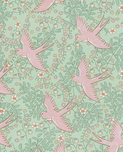 Cerina Mint Swallow Wallpaper by Eijffinger