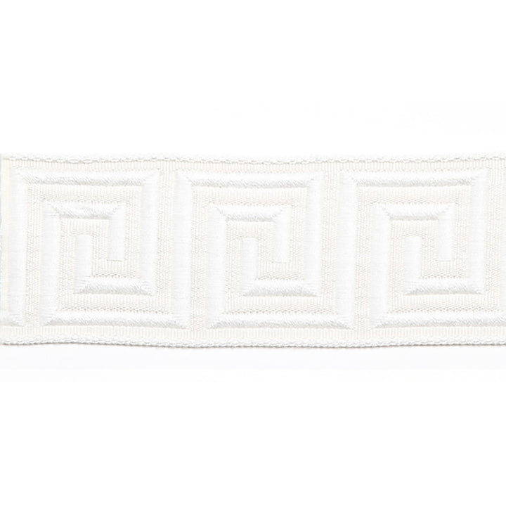 Hellenic Key Jacquard Tape White by Europatex Fabric Hellenic 62% Fibranne, 38% Rayon 2.00 inches - Fabric Carolina -