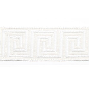Hellenic Key Jacquard Tape White by Europatex Fabric