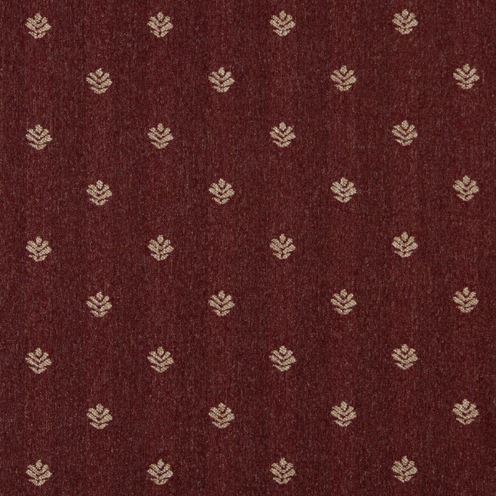 3602 Burgundy Leaf by Charlotte Fabric Country Classics 85% Olefin, 15% Polyester Made In USA Exceeds 150,000 Wyzenbeek Rubs (Heavy Duty) Horizontal: 4" x Vertical: 3.5" 54 Inches - Fabric Carolina -