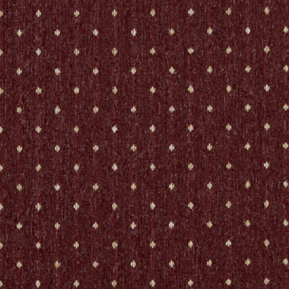 3612 Burgundy Dot by Charlotte Fabric Country Classics 85% Olefin, 15% Polyester Made In USA Exceeds 150,000 Wyzenbeek Rubs (Heavy Duty) Horizontal: 1.25" x Vertical: 1.25" 54 Inches - Fabric Carolina -