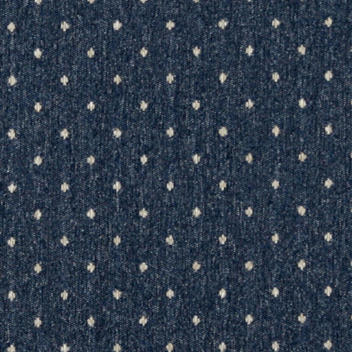 3614 Denim Dot by Charlotte Fabric Country Classics 85% Olefin, 15% Polyester Made In USA Exceeds 150,000 Wyzenbeek Rubs (Heavy Duty) Horizontal: 1.25" x Vertical: 1.25" 54 Inches - Fabric Carolina -