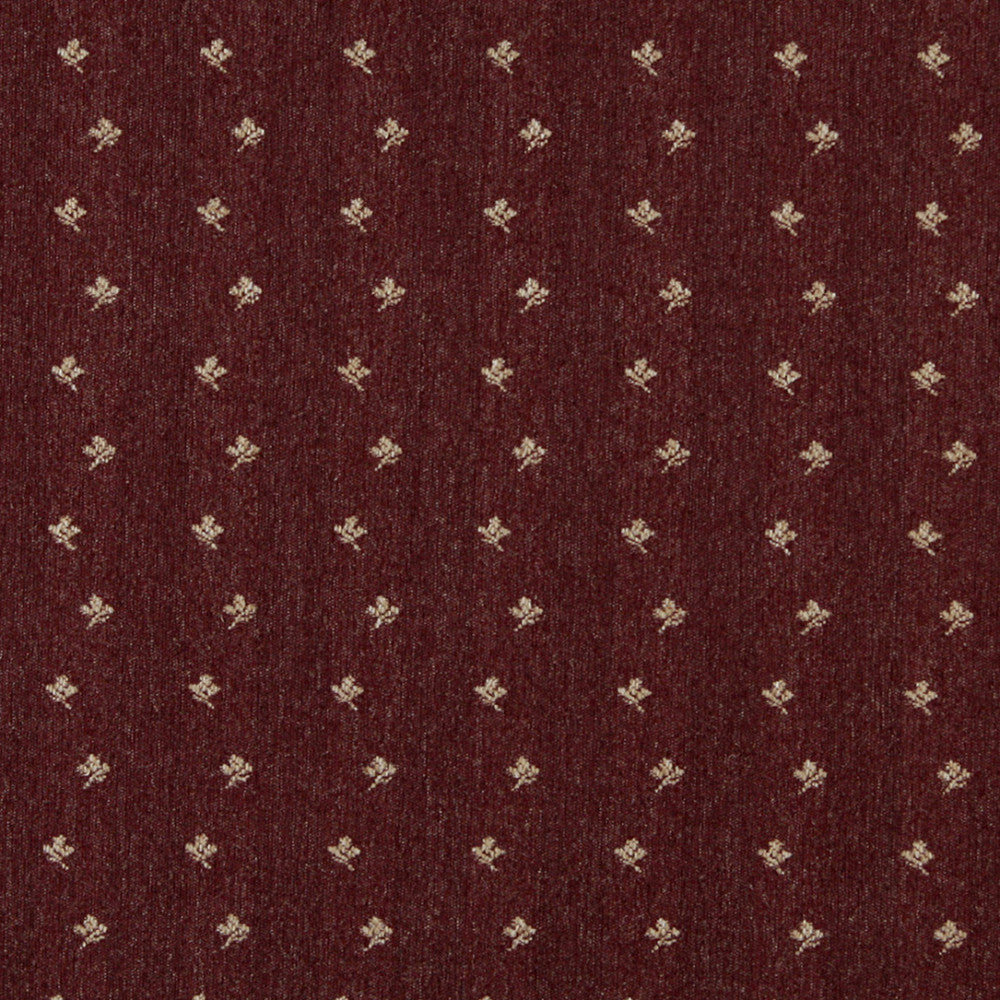 3632 Burgundy Posey by Charlotte Fabric Country Classics 85% Olefin, 15% Polyester Made In USA Exceeds 150,000 Wyzenbeek Rubs (Heavy Duty) Horizontal: 2.25" x Vertical: 2.5" 54 Inches - Fabric Carolina -