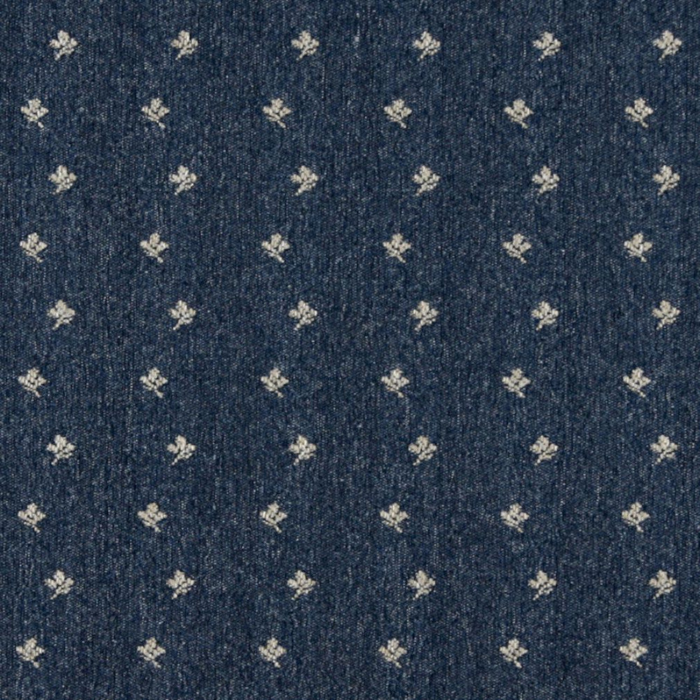 3634 Denim Posey by Charlotte Fabric Country Classics 85% Olefin, 15% Polyester Made In USA Exceeds 150,000 Wyzenbeek Rubs (Heavy Duty) Horizontal: 2.25" x Vertical: 2.5" 54 Inches - Fabric Carolina -