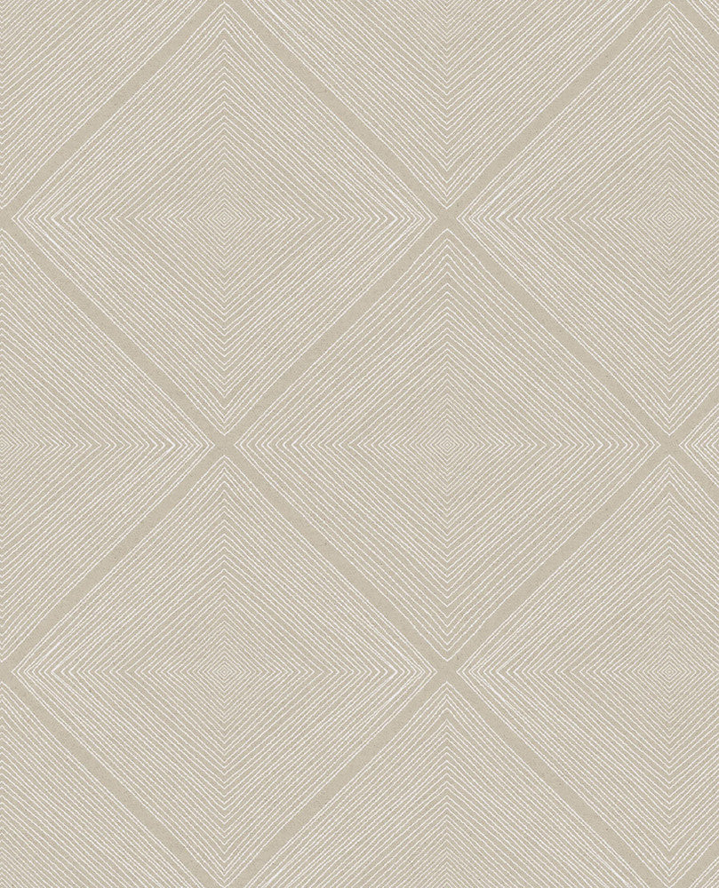 Aries Taupe Geometric Wallpaper by Eijffinger Geonature Covers about 56.4 square feet 20.5-in by 33-ft long roll Unpasted 21 - Fabric Carolina -