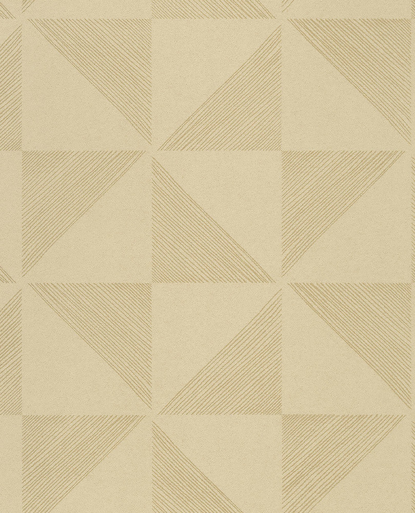 Mont Gold Geometric Wallpaper by Eijffinger Geonature Covers about 56.4 square feet 20.5-in by 33-ft long roll Unpasted 10.4 - Fabric Carolina -