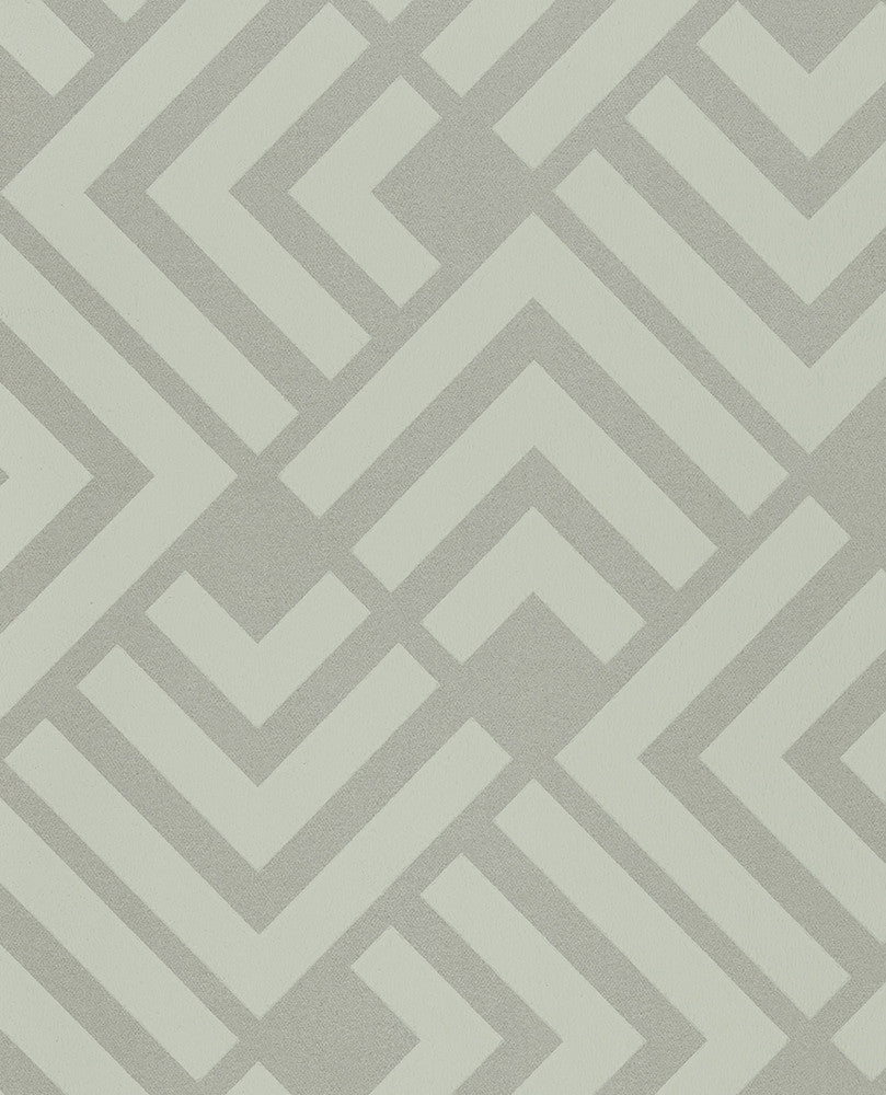 Zig Mint Geometric Wallpaper by Eijffinger Geonature Covers about 56.4 square feet 20.5-in by 33-ft long roll Unpasted 21 - Fabric Carolina -
