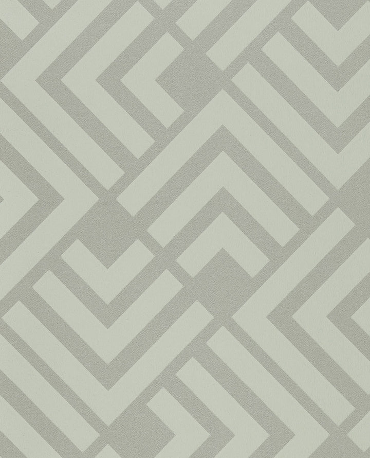 Zig Mint Geometric Wallpaper by Eijffinger Geonature Covers about 56.4 square feet 20.5-in by 33-ft long roll Unpasted 21 - Fabric Carolina -