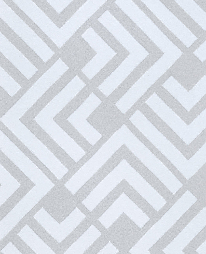Zig Grey Geometric Wallpaper by Eijffinger Geonature Covers about 56.4 square feet 20.5-in by 33-ft long roll Unpasted 21 - Fabric Carolina -