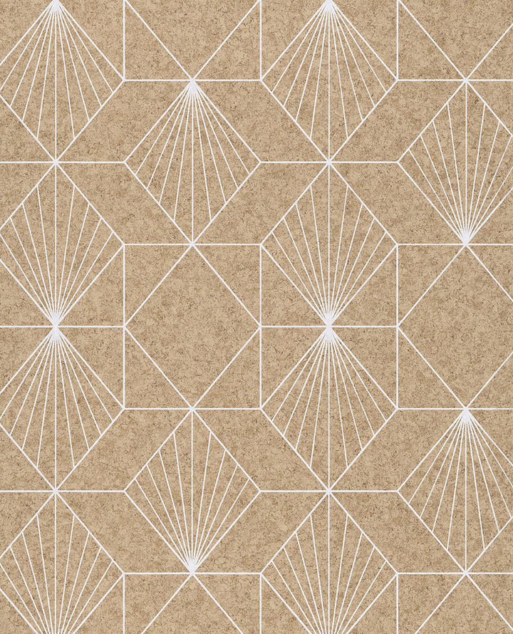Halcyon Neutral Geometric Wallpaper by Eijffinger Geonature Covers about 56.4 square feet 20.5-in by 33-ft long roll Unpasted 25 - Fabric Carolina -