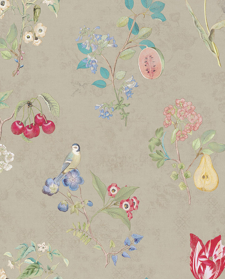 Danique Khaki Garden Wallpaper by Eijffinger Pip Studio Covers about 56.4 square feet 20.5-in by 33-ft long roll Unpasted 21 - Fabric Carolina -
