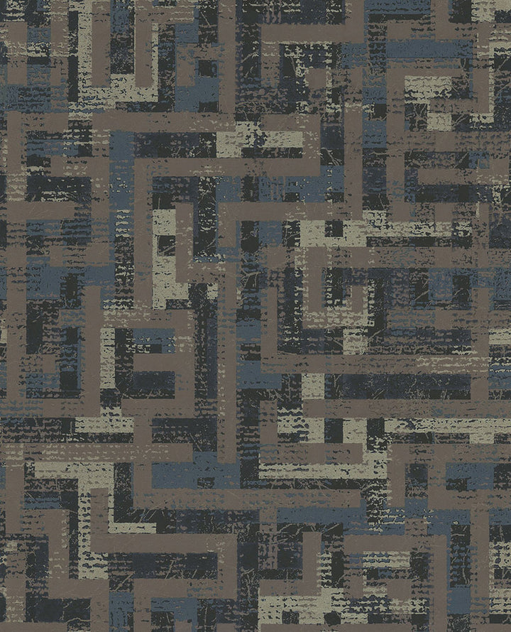 Tebessa Dark Brown Geometric Wallpaper by Eijffinger Siroc Covers about 56.4 square feet 20.5-in by 33-ft long roll Unpasted 26 - Fabric Carolina -