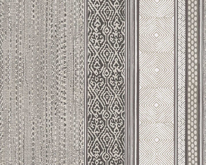 Setif Brown Stripe Wallpaper by Eijffinger Siroc Covers about 74.3 square feet 27-in by 33-ft long roll Unpasted 0 - Fabric Carolina -