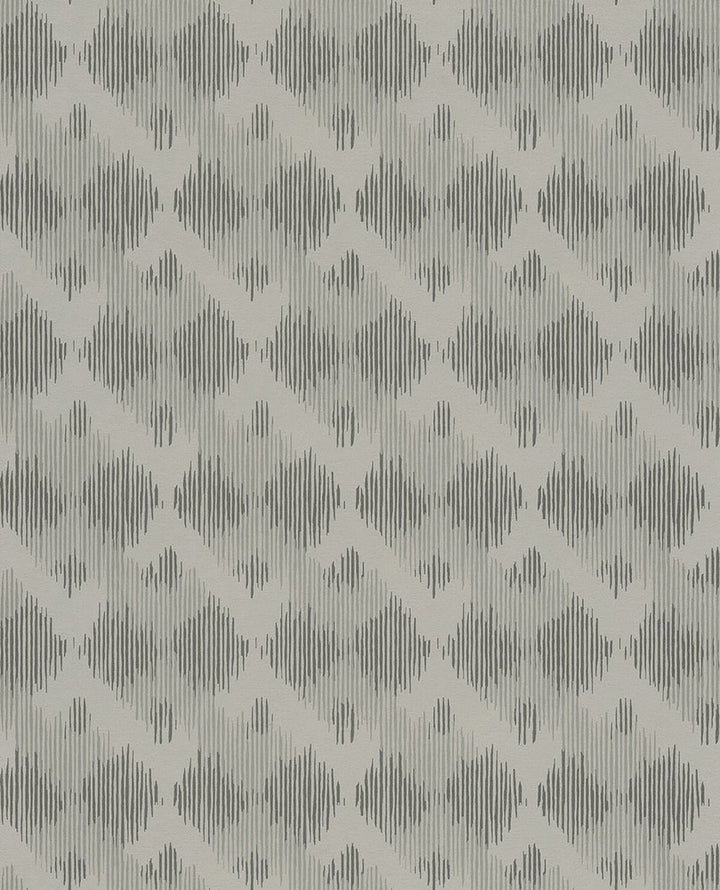 Bechar Grey Geometric Wallpaper by Eijffinger Siroc Covers about 56.4 square feet 20.5-in by 33-ft long roll Unpasted 25 - Fabric Carolina -