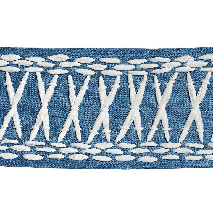 Tikki Tape Blue 69305 by Schumacher Trim Mary Mcdonald 1.0" - Fabric Carolina -