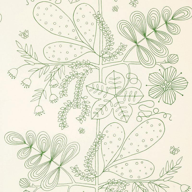 Blommen Print Leaf 176201 by Schumacher Fabric Good Vibrations 27.5" - Fabric Carolina -